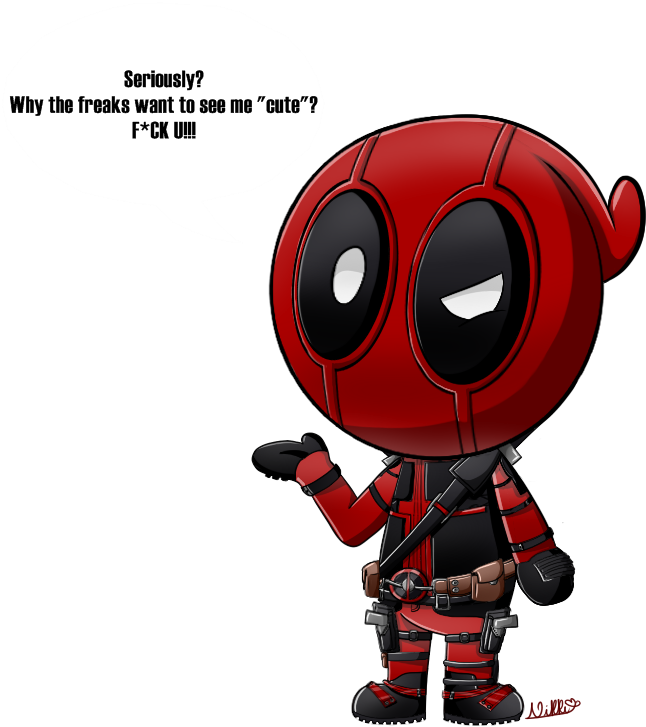 Deadpool By Arachnide - Deadpool Cartoon Png (727x766), Png Download