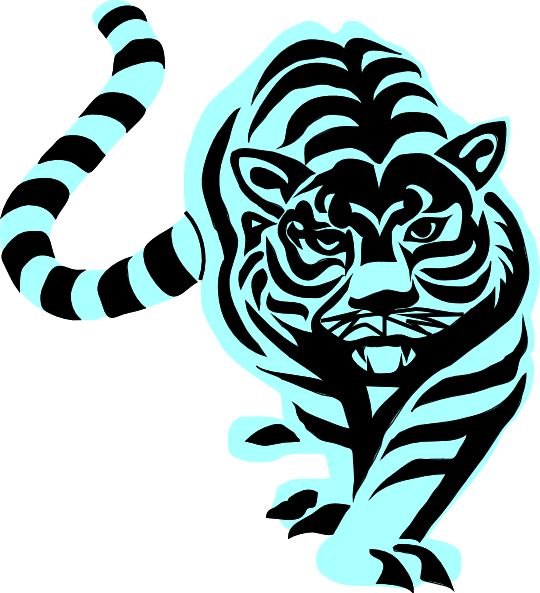 Tiger - Tiger Png Black And White (540x593), Png Download