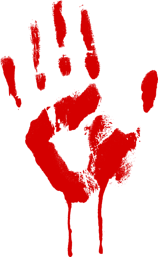 Bloody Handprint - Blood Hand Transparent Background (630x1024), Png Download