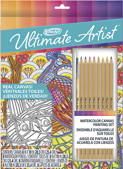 Ultimate Artist Watercolor Canvas Painting Peacock - Painting (600x600), Png Download