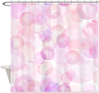 Pretty Pink And Purple Watercolor Bokeh Circles Shower - Window Valance (350x350), Png Download