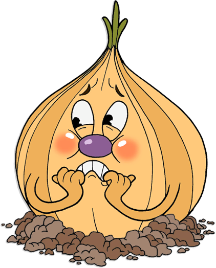 Weepy With Dirt On The Grass - Cuphead The Root Pack Onion (422x524), Png Download