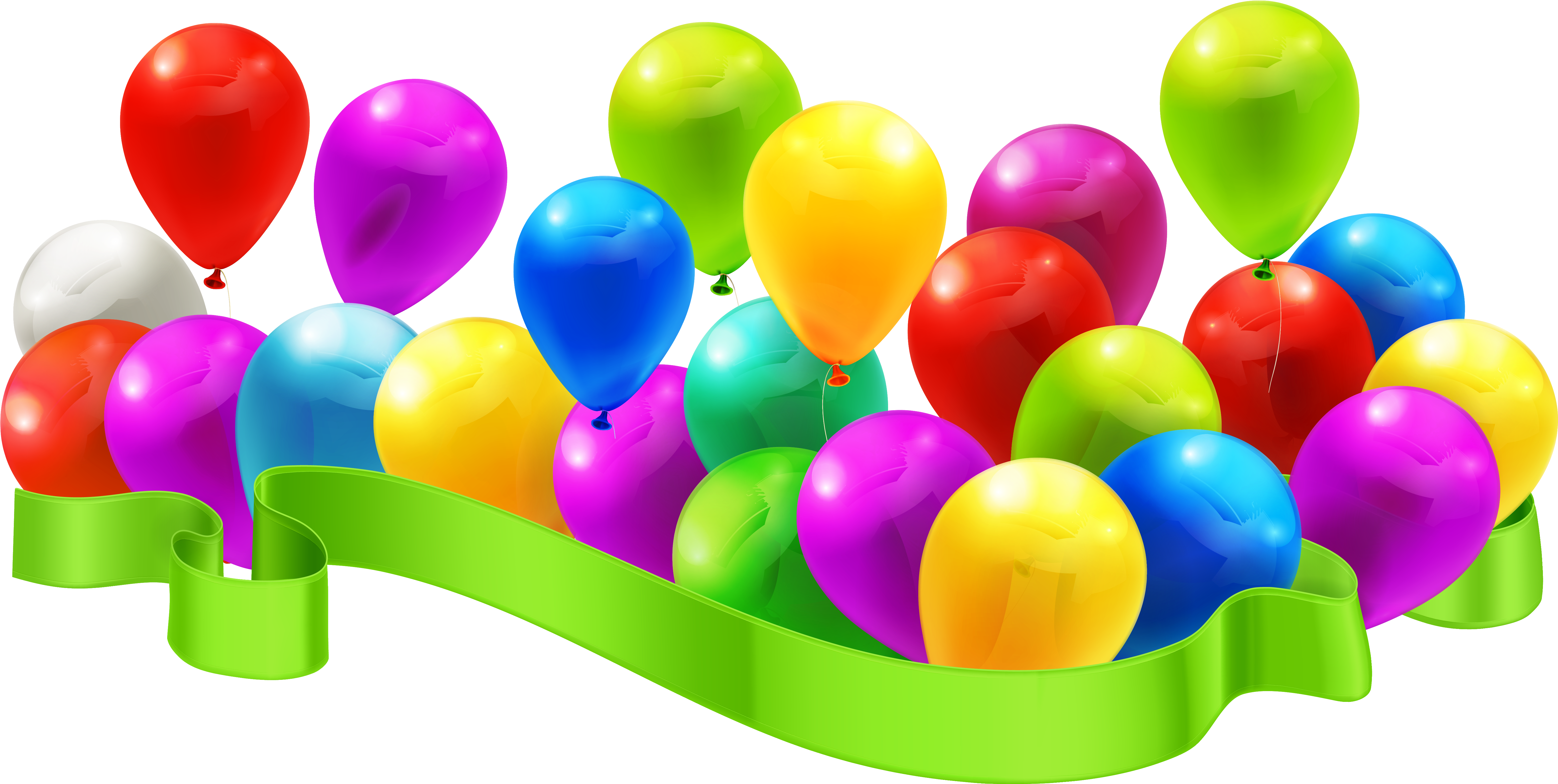 Balloon Decoration Clipart Png Image - Balloon Png (6392x3168), Png Download