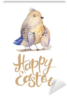 Hand Drawing Easter Watercolor Flying Cartoon Bird - Watercolor Painting (400x400), Png Download