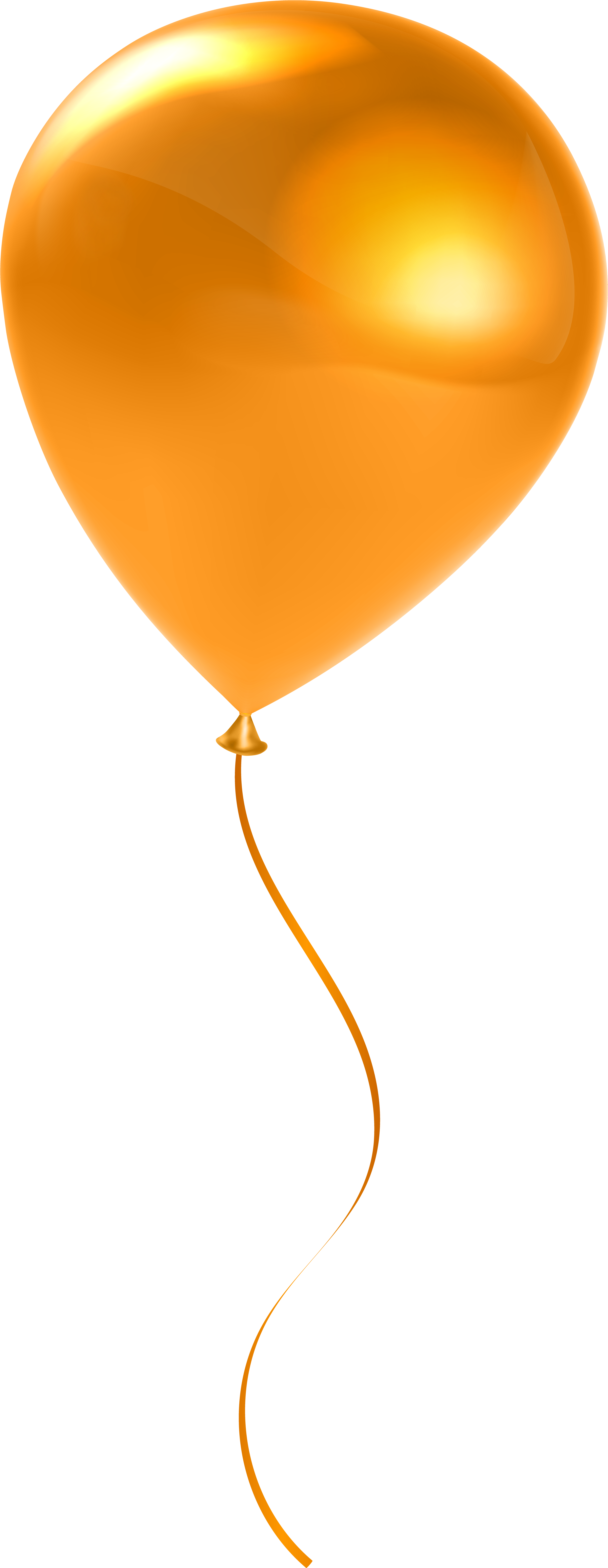 Single Orange Balloon Transparent Clip Art - Orange Balloons Transparent Background (3234x8000), Png Download