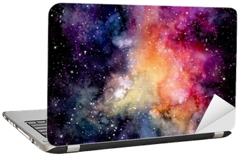 Watercolor Bright Pink Galaxy And Starry Sky Sticker - Watercolor Painting (400x400), Png Download