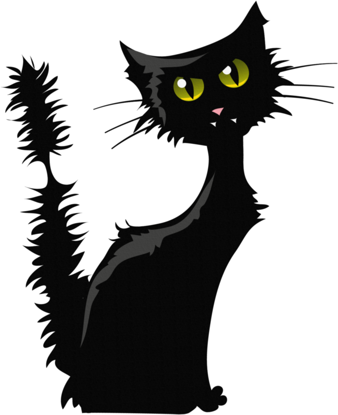 Black Cat Png Clipart Image - Black Cat Clip Art (1500x1794), Png Download