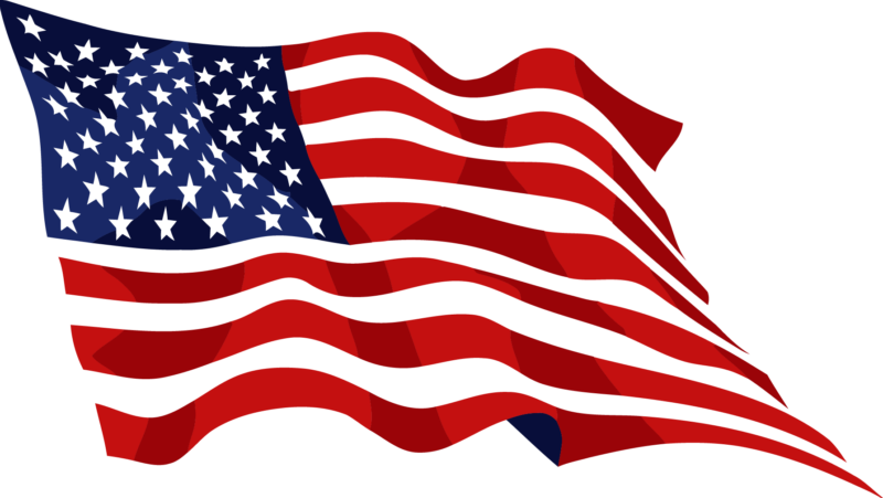 Vector Bullet American Flag - Waving American Flag (800x451), Png Download