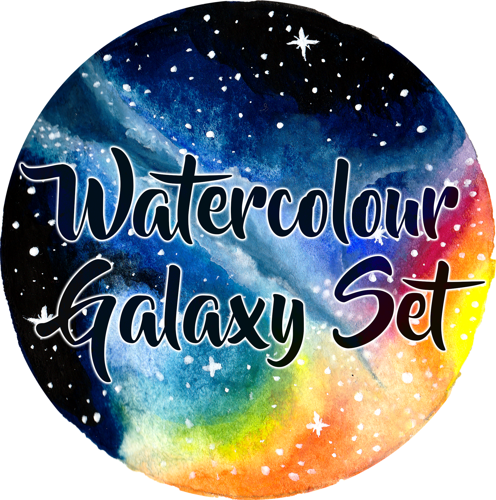 Circular Watercolour Galaxies And Nebulae Example Image - Watercolor Painting (2028x2041), Png Download