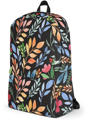 Watercolor Floral Print Backpack - Backpack (480x480), Png Download
