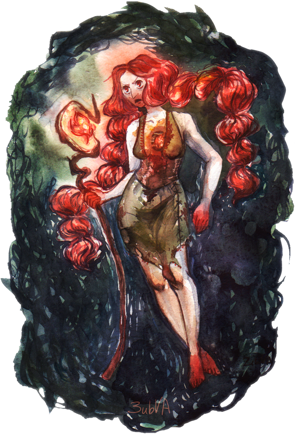 A Vengeful Flame Spirit Flare, Heavilly Inspired By - Carving (1047x1565), Png Download