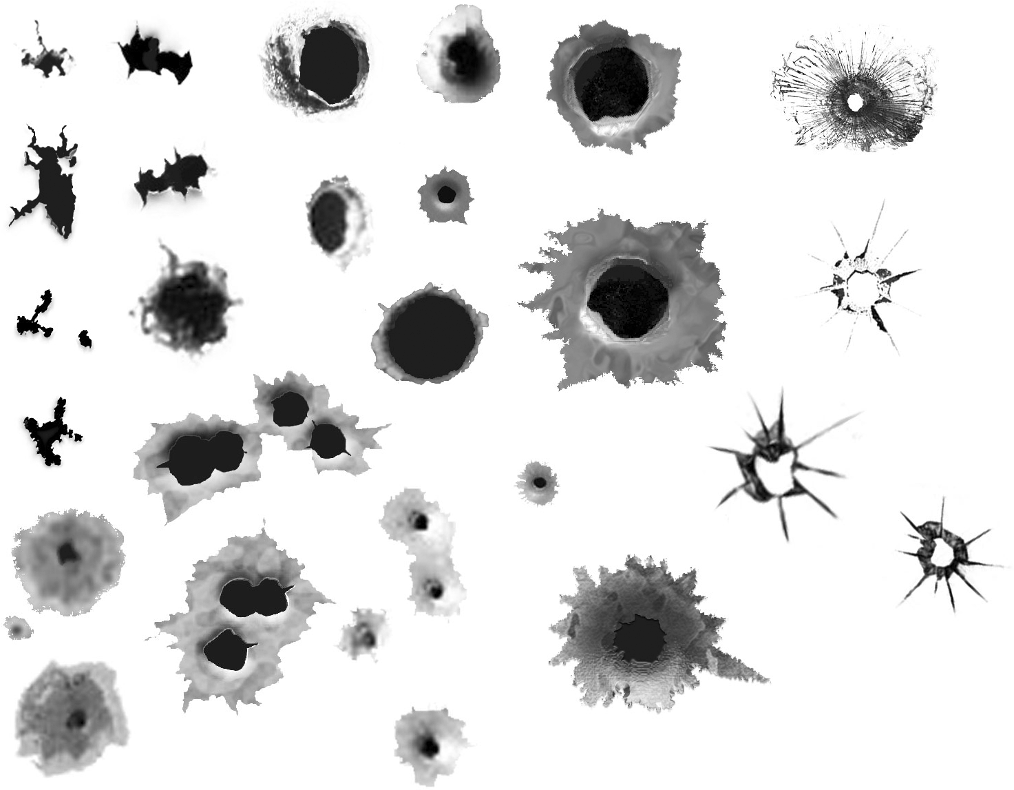 Bullet Shot Hole Png Image - Transparent Bullet Holes Png (400x311), Png Download