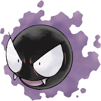 Gastly - Ghost Pokemon (350x350), Png Download