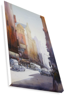 City Morning Light - Painting (500x500), Png Download