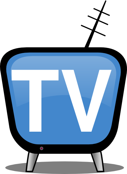 Clipart Black And White Stock Retro Set In Blue With - Television Set Clip Art (432x592), Png Download