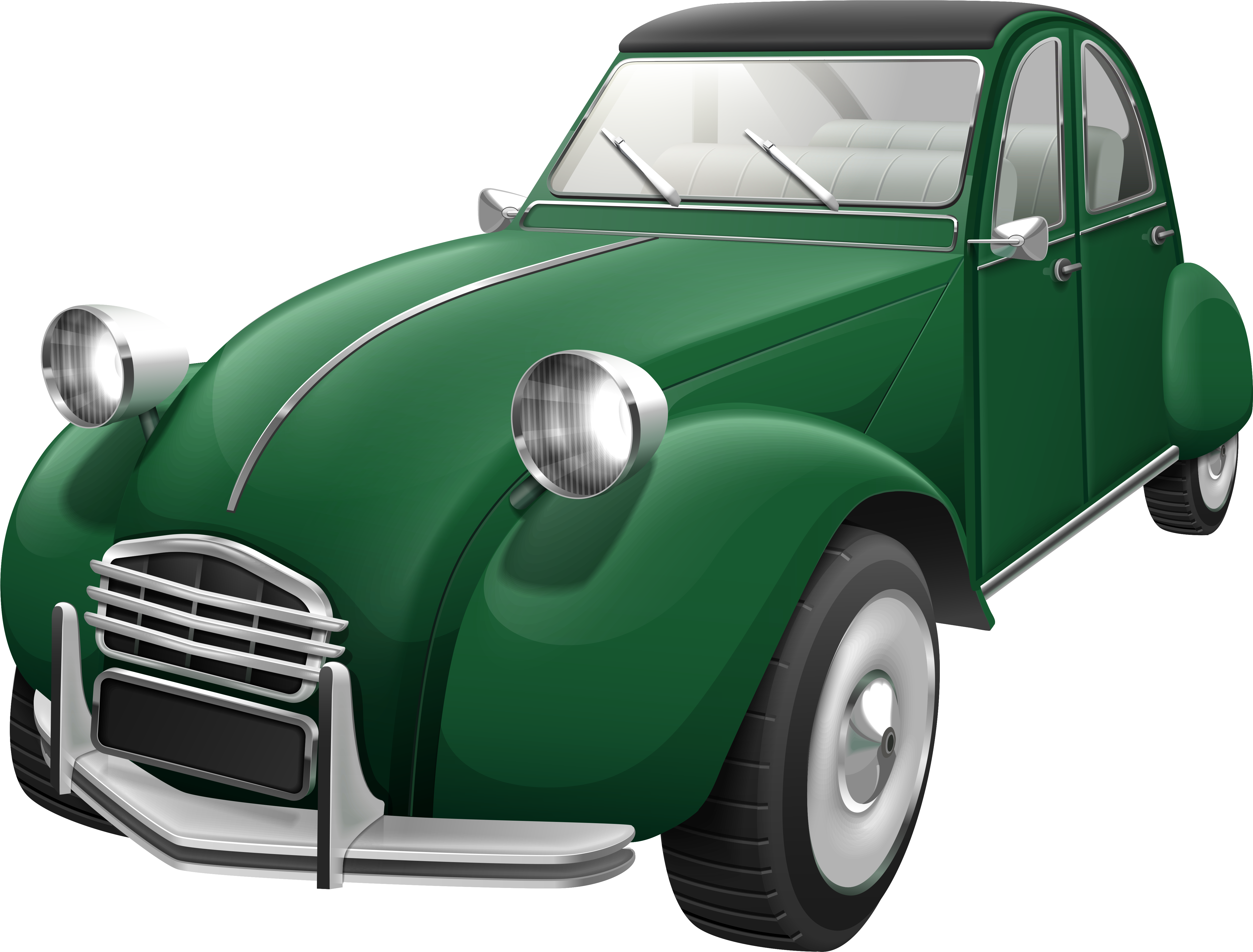 Green Retro Car Png Clip Art - 2039 Car (5060x3895), Png Download