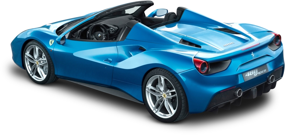 Share This Image - Ferrari 488 Spider Blue (1000x502), Png Download