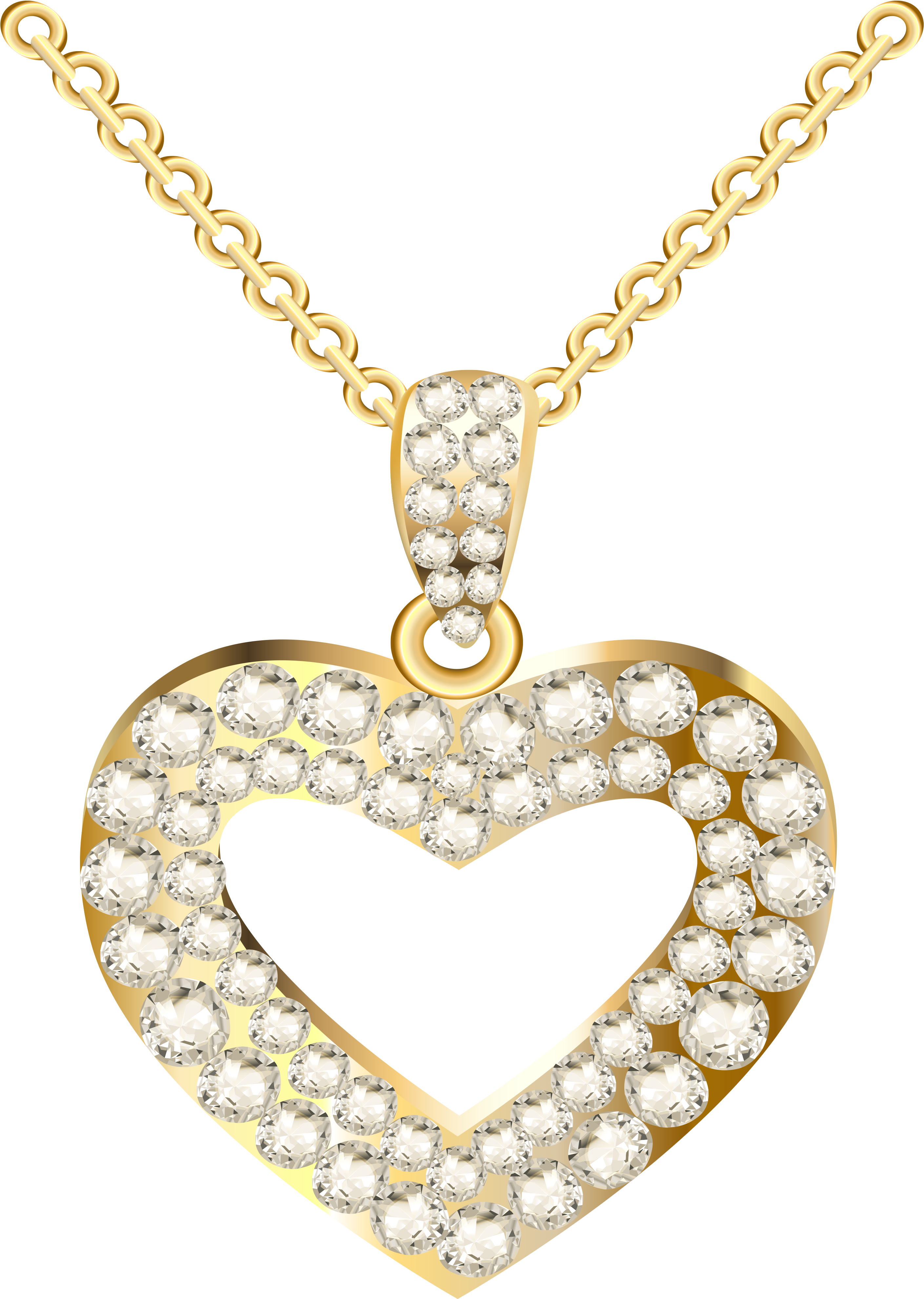 Svg Free Stock Collection Of Gold High Quality Free - Gold Heart Necklace Png (3002x4210), Png Download
