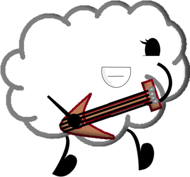 Cottony Happy Guitar - Flews Dog (372x361), Png Download