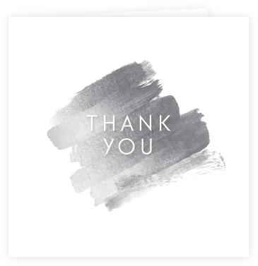 Brushstroke Thank You Card Silver - United States Of America (375x387), Png Download