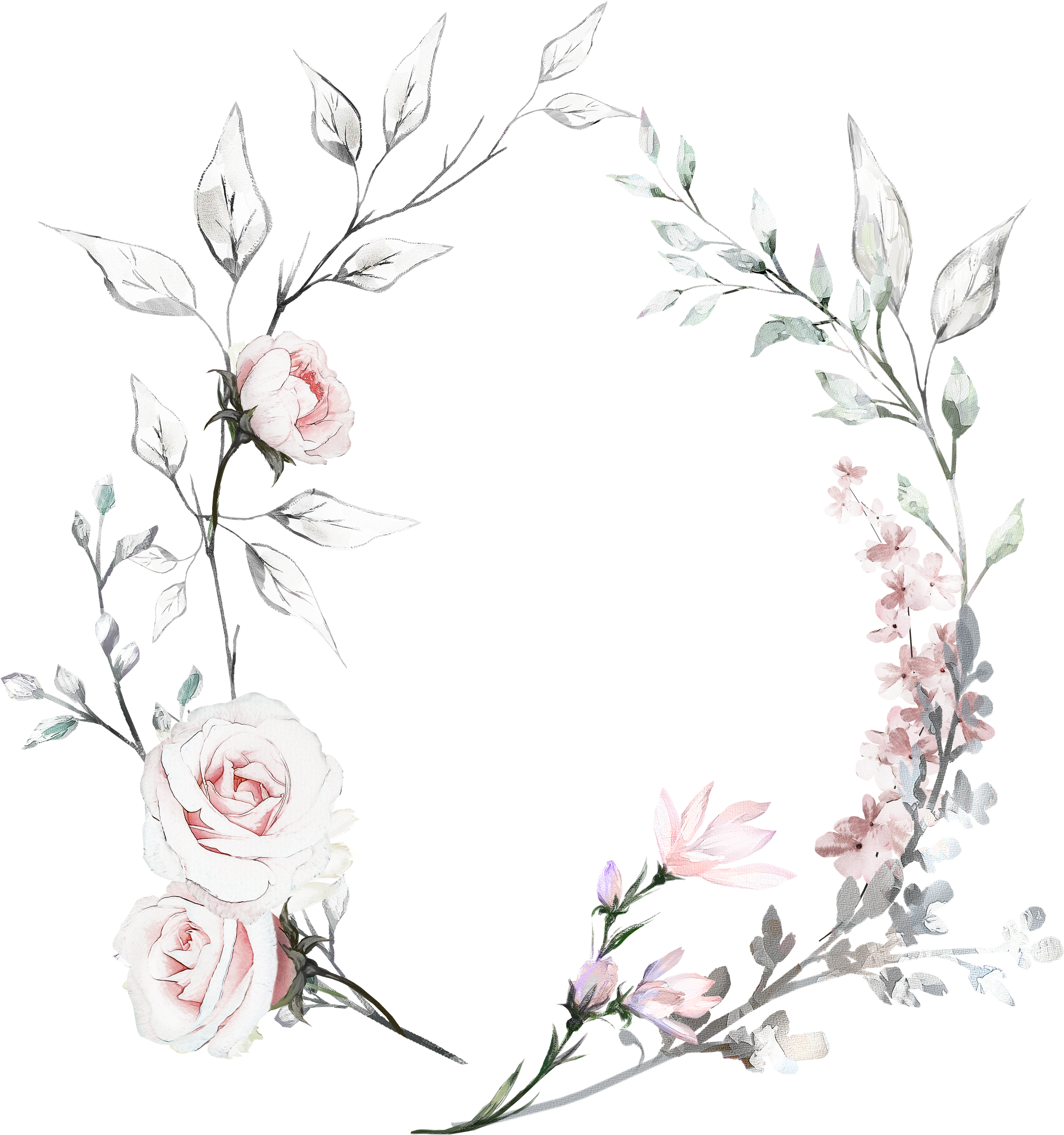 H927 Watercolor Print, Watercolor Illustration, Watercolor - Floral Design (4500x4500), Png Download