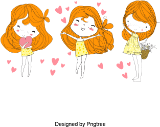 Three Color Cute Girl Notebook Cover Material, Decoration, - Illustration (360x360), Png Download