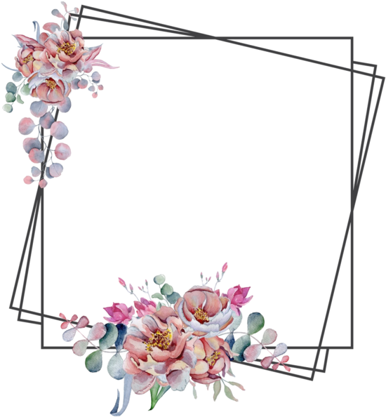 Wreath Watercolor Flower Watercolor Watercolor Drawing Picture Frame Full Size Png Download Seekpng
