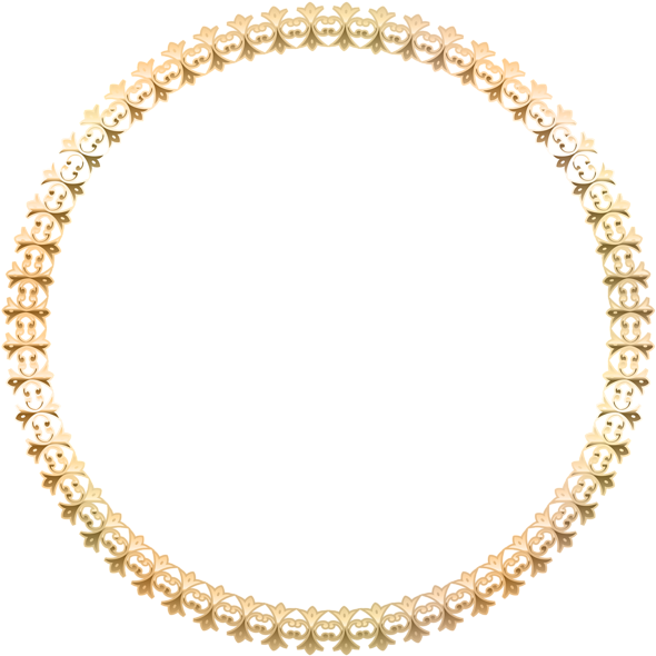 Round Border Frame Gold Transparent Png Image Round - Gold Oval Frame Png (598x600), Png Download