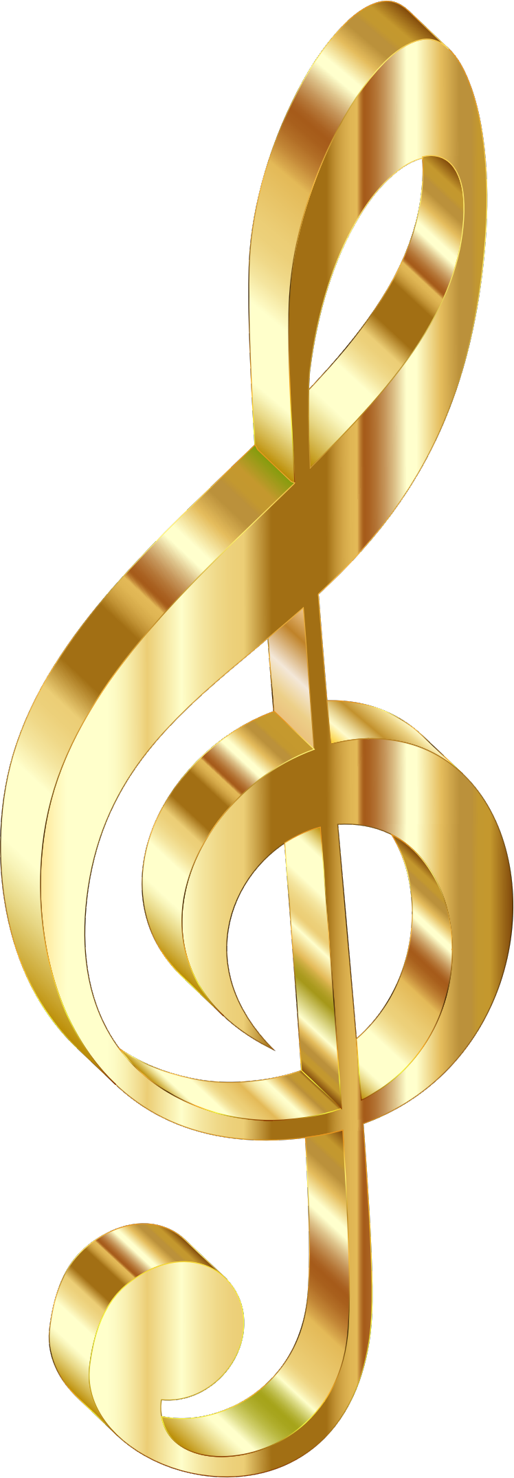 Royalty Free Library Gold Pencil And In Color - Gold Music Notes Transparent Background (748x2150), Png Download