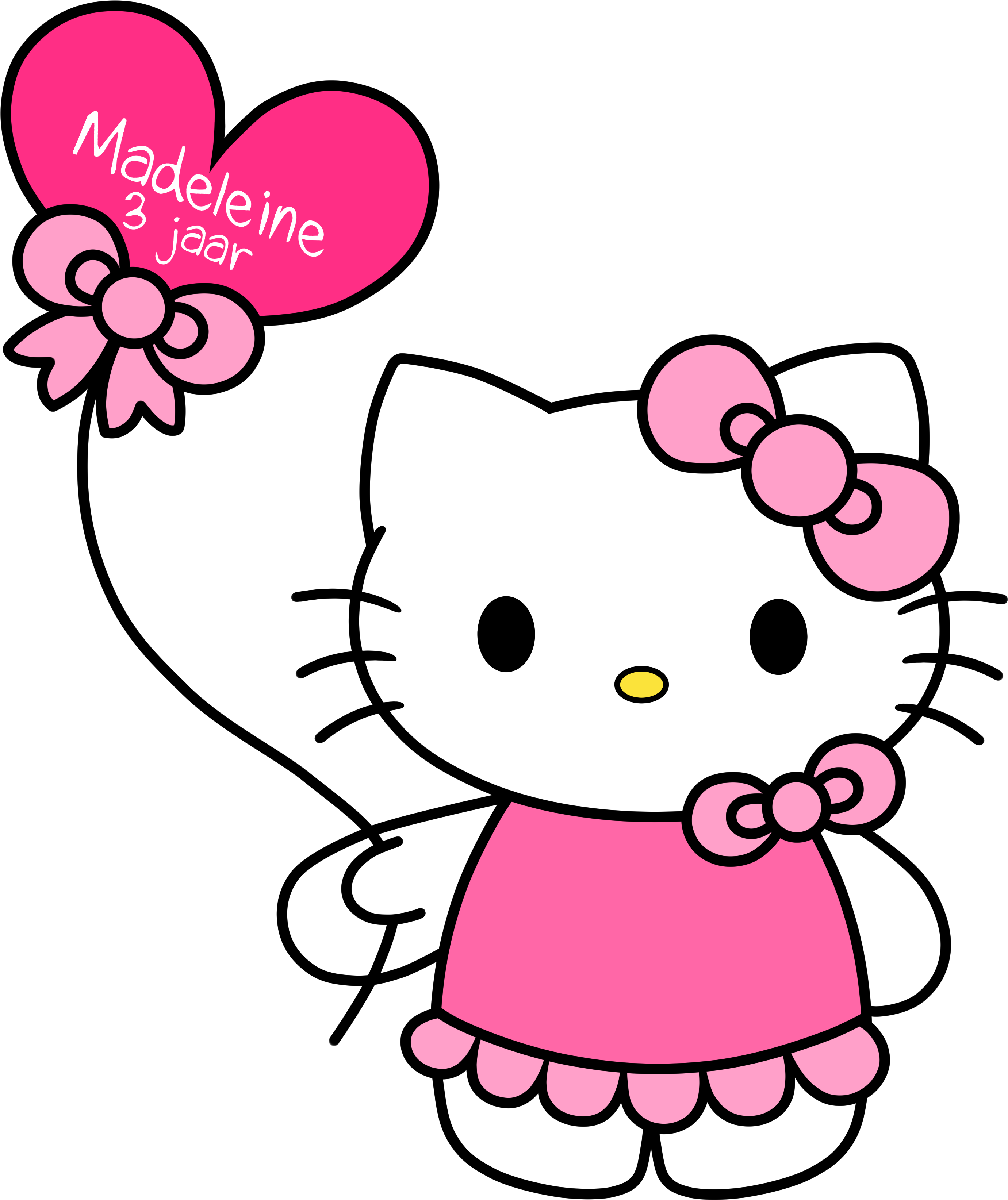 Cute Pictures Of Hello Kitty 2015 - Hello Kitty Balloon Png (3046x3412), Png Download