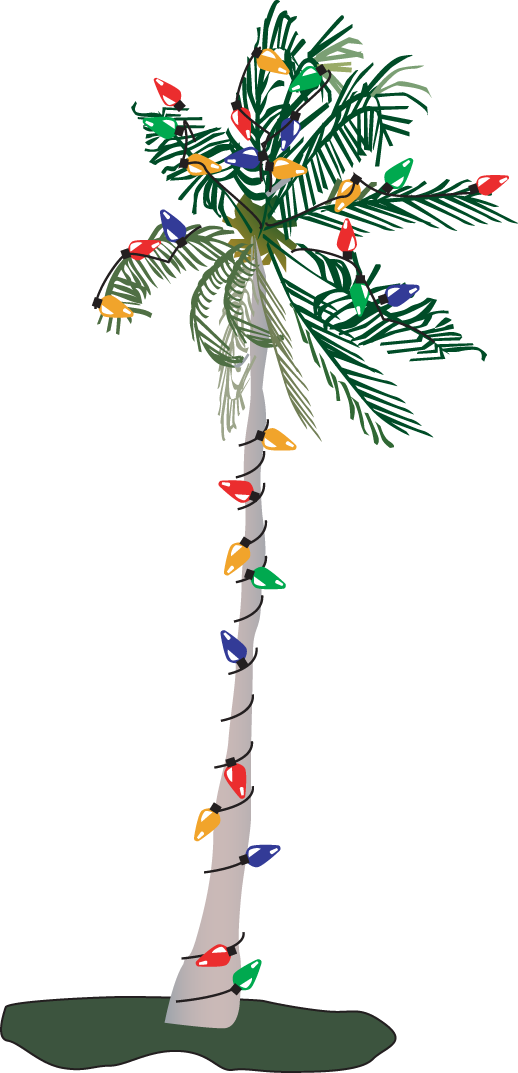 Palm Tree Christmas Tree Png - Christmas Palm Tree Png (518x1073), Png Download