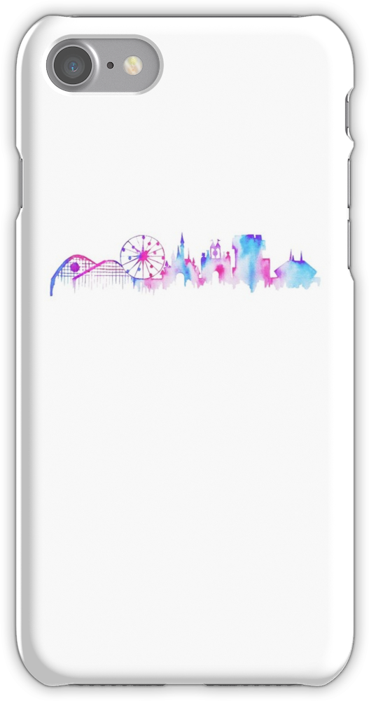 California Magic Theme Park Watercolor Skyline Silhouette - Billie Eilish Phone Cases (750x1000), Png Download