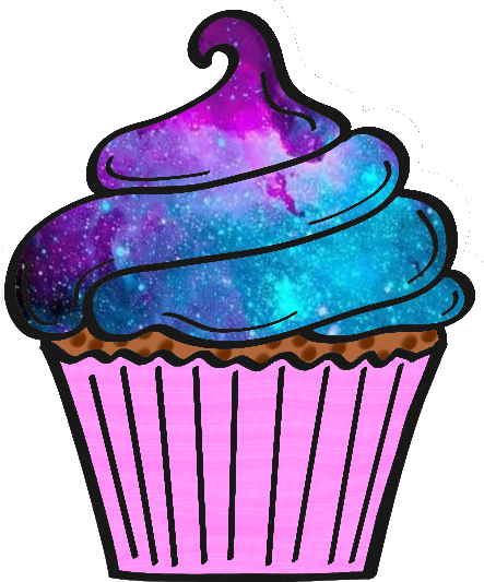 Cupcake - Galaxy Cupcake Png (443x533), Png Download