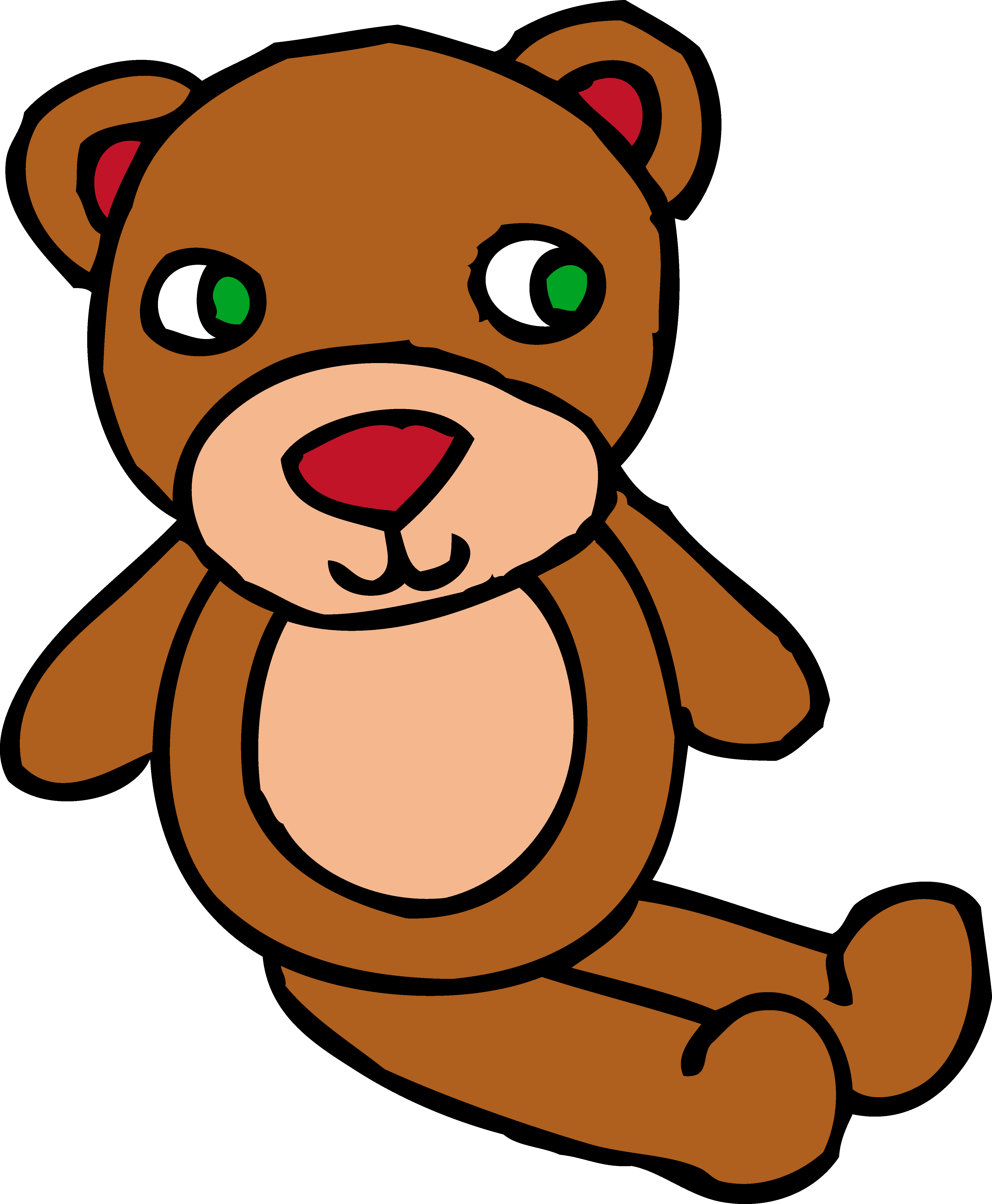 Cute Brown Teddy Bear Toy Free Clip Art - Baby Toys Clip Art Transparent (4459x5412), Png Download
