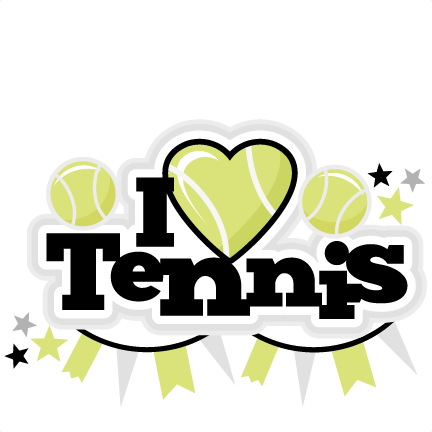 I Heart Tennis Title Scrapbook Cut File Cute Clipart - Clipart Transparent Background Silhouette Tennis (432x432), Png Download