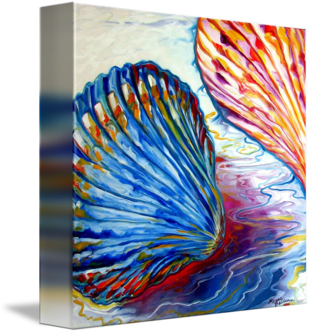 "seashells Abstract" By Marcia Baldwin, Shreveport, - Gallery-wrapped Canvas Art Print 8 X 8 Entitled Seashells (606x650), Png Download