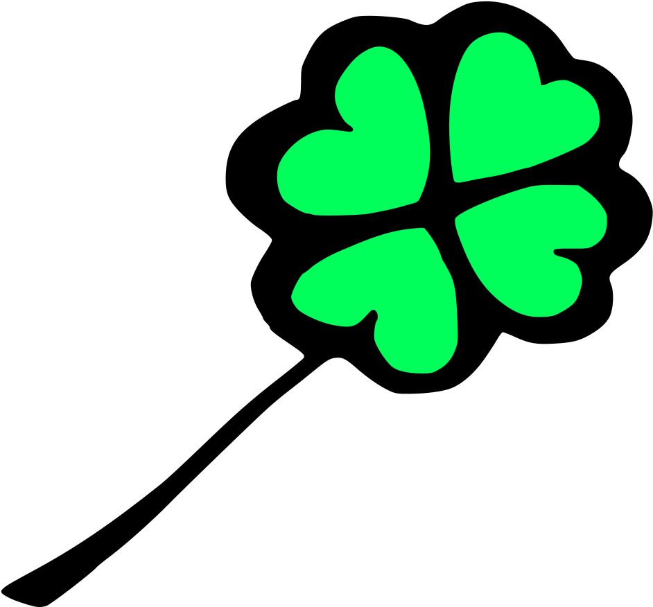 Four Leaf Clover Clip Art - Four Leaf Clover (600x558), Png Download
