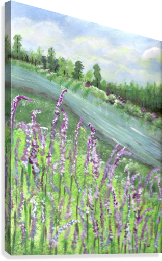 Lavender Riverside Canvas Print - English Lavender (318x511), Png Download