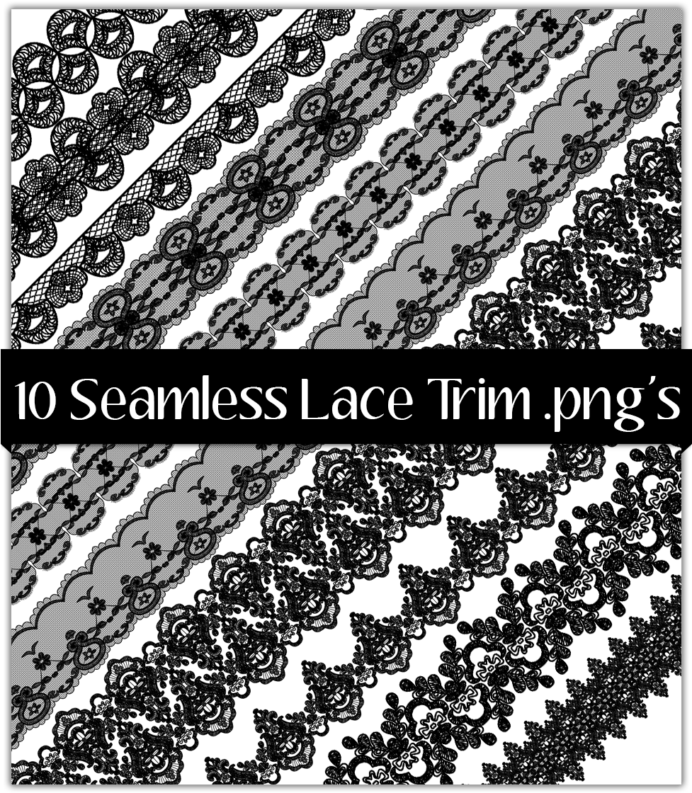 Drops Seamless Lace Trim Pack - Library (1000x1160), Png Download