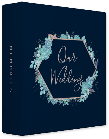 Blue & Aqua Watercolor Succulents Rose Gold Foil Frame - Picture Frame (412x550), Png Download