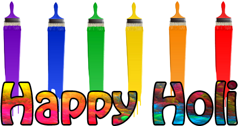 Holi Color Transparent Background Png - Happy Holi Png Text (500x300), Png Download