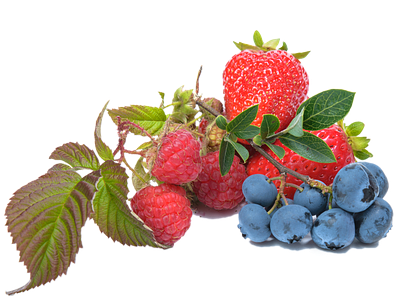 Blueberry Raspberry Strawberry Fruit Blueb - 9e5 Health Drink (509x340), Png Download