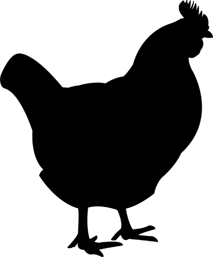 Chicken Png Images Free Picture Download Black - Chicken Silhouette No Background (415x500), Png Download