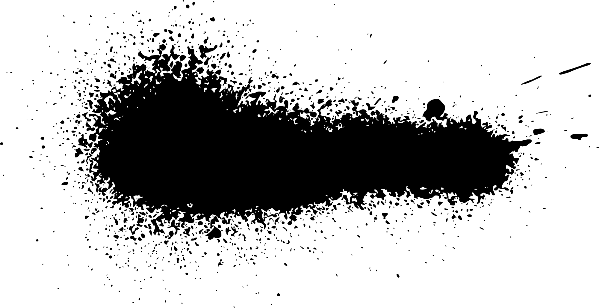 Grunge Spray Paint Stroke Banner Png - Monochrome (2000x1027), Png Download