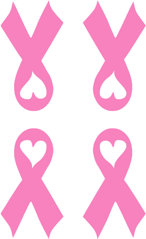 Breast Cancer Awareness Ribbon With Heart Fabric (532x800), Png Download