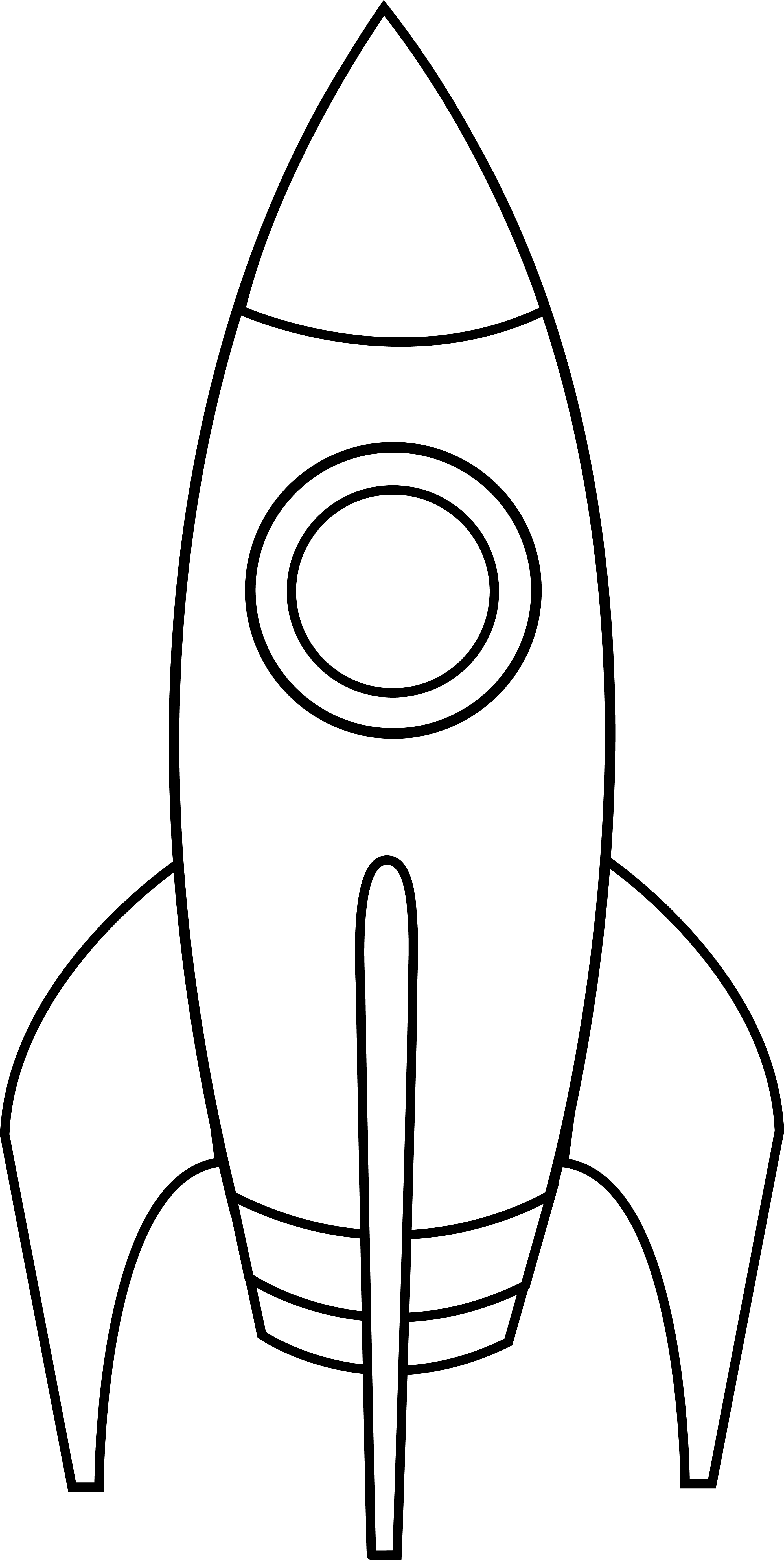 Colorable Rocket Line Art - Spaceship Drawing Black Background (2778x5526), Png Download