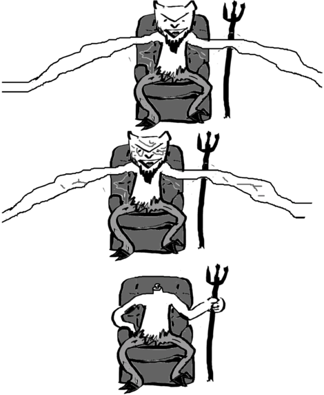 Cuphead Windows Devil Placeholders 2 - Drawing (470x572), Png Download