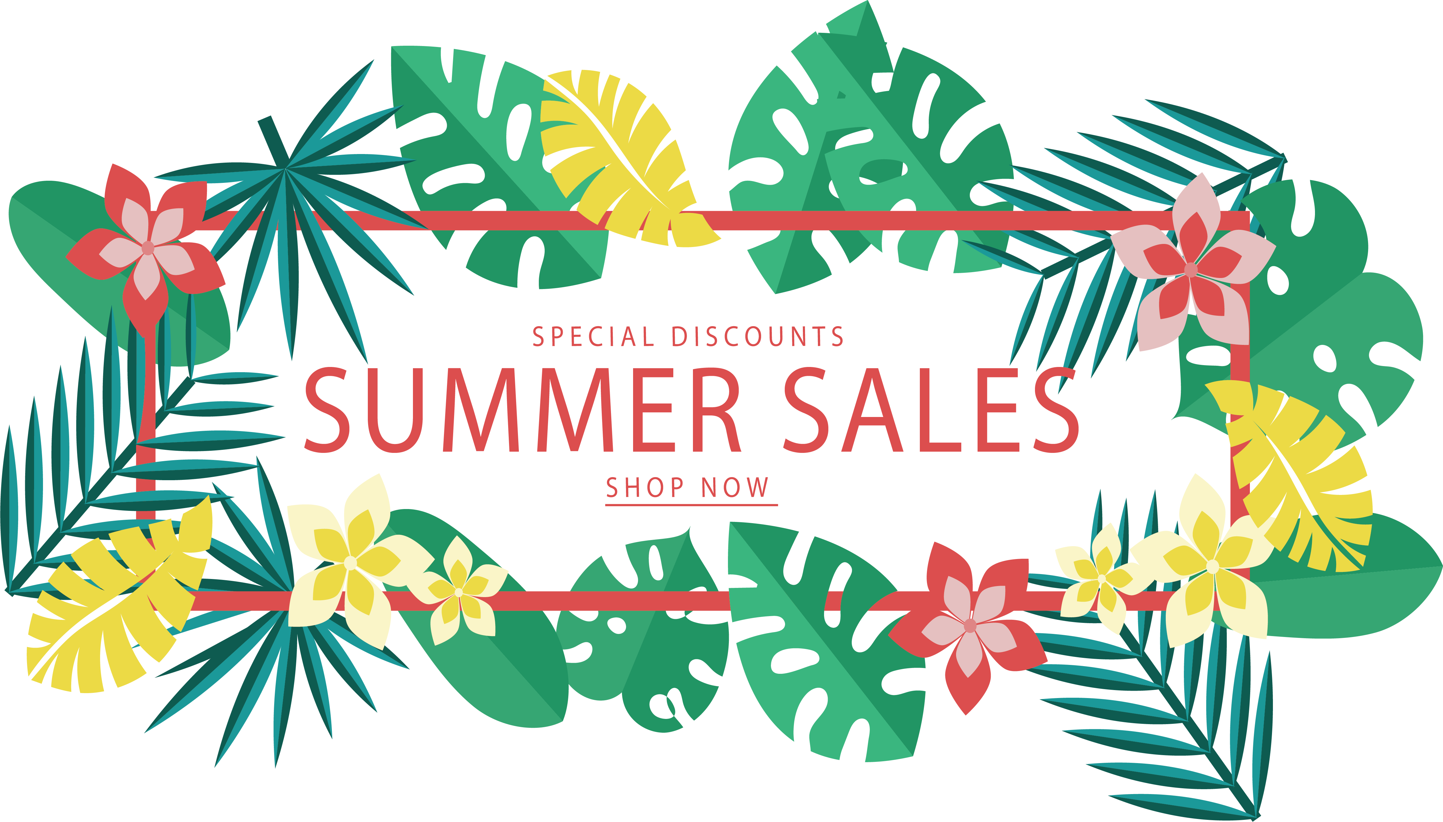 Leaf Banner Png Clip Art Library Download - Transparent Tropical Banner Png (4700x2679), Png Download