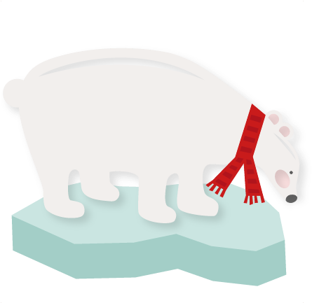 Polar Bear Svg Scrapbook Title Winter Svg Cut File - Miss Kate Cuttables Polar Bear (454x432), Png Download