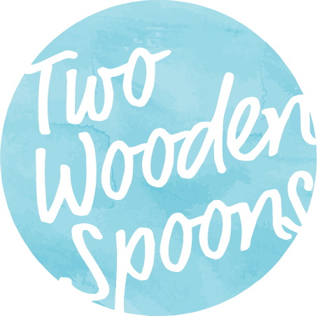 Two Wooden Spoons Chambray Blue Watercolor Logo - Calligraphy (453x452), Png Download